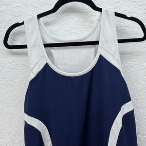 SSI Womens Tennis Dress Navy Blue White Athletic Racerback XL